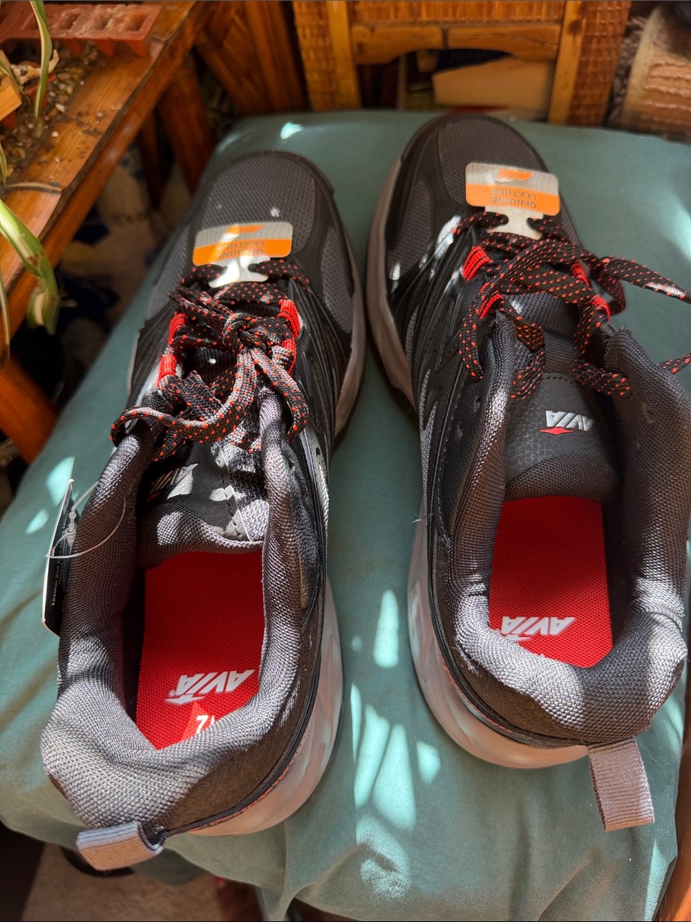 AVIA Black and Red Athletic Sneakers